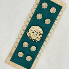 Heritage Horse Carriage Gold Button & Brooch Set