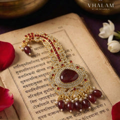 Ruby Red Emerald Sultan Kalgi Golden