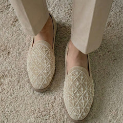 Sandpiper Hand-Beaded Diamond Motif Loafers