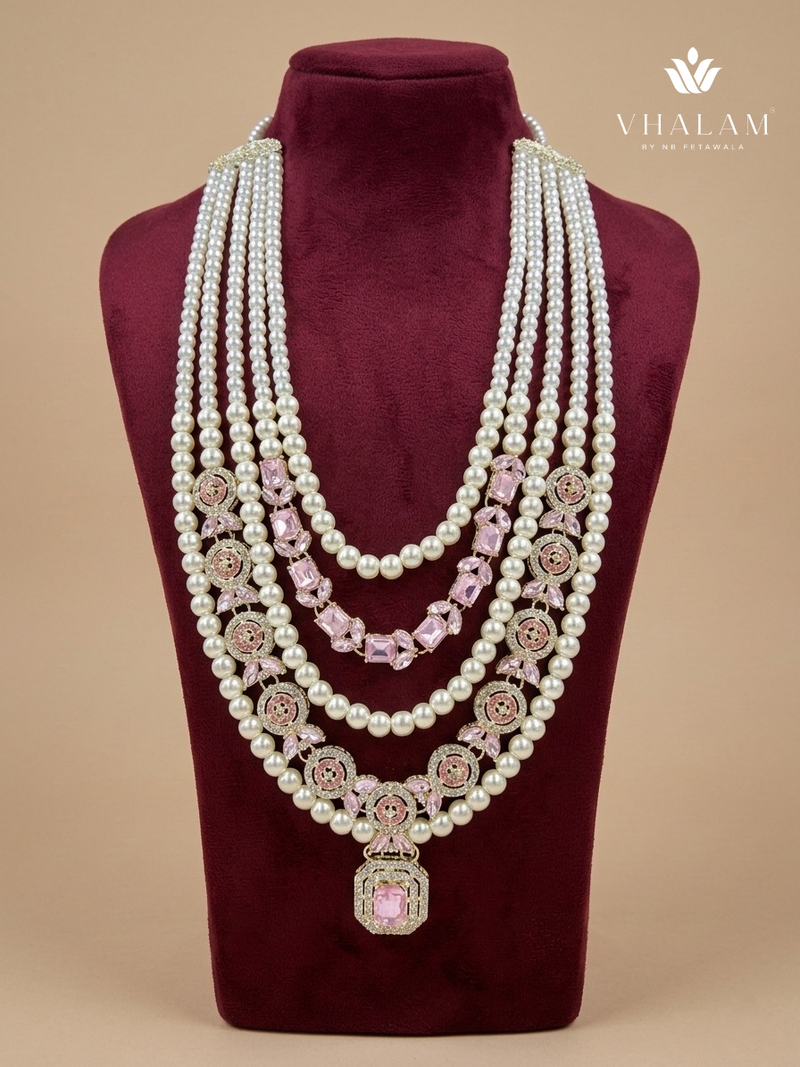 White Pink Pearl Necklace