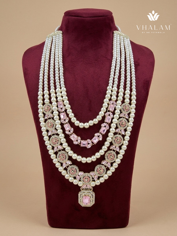 White Pink Pearl Necklace