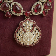 Dulha Pearl & Ruby Stone Double-Layer Mala