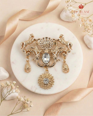 Shahi Ashwa Chand-Surya Heritage Brooch