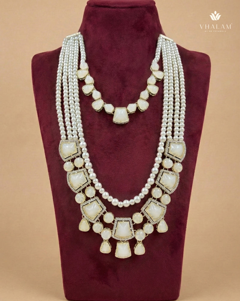 Moonstone Heritage Multi-Layer Pearl Mala