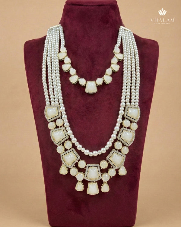 Moonstone Heritage Multi-Layer Pearl Mala