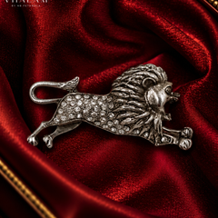 Rajsi Simha Garjana Silver Brooch