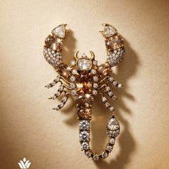 Vrishchik Royale Peach Brooch