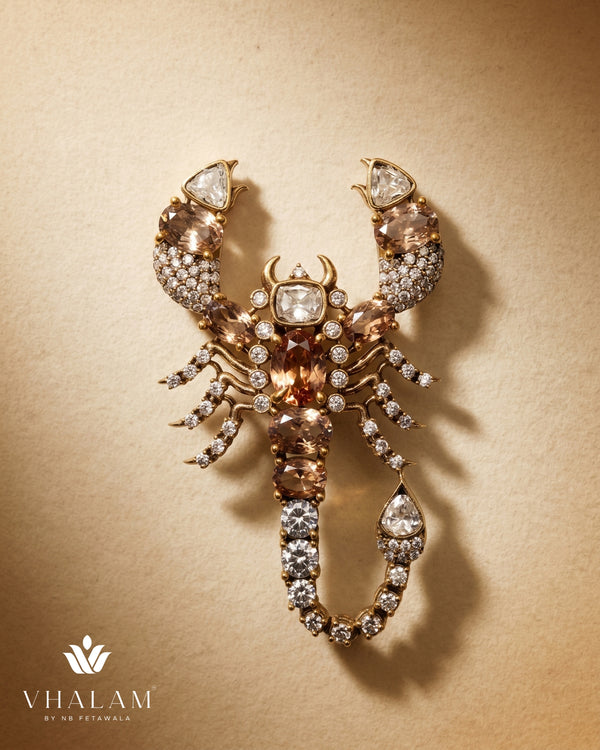 Vrishchik Royale Peach Brooch