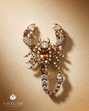 Vrishchik Royale Peach Brooch