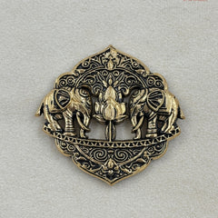 Heritage Lotus Elephant Antique Button & Brooch Set