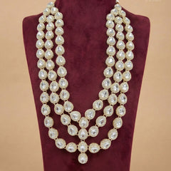 Triple-Tiered Crystal & Polished Gold Heritage Mala
