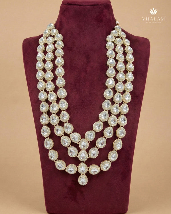 Triple-Tiered Crystal & Polished Gold Heritage Mala