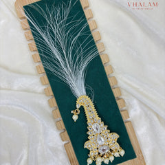 Royal Crystal Stone Wedding Turban Brooch