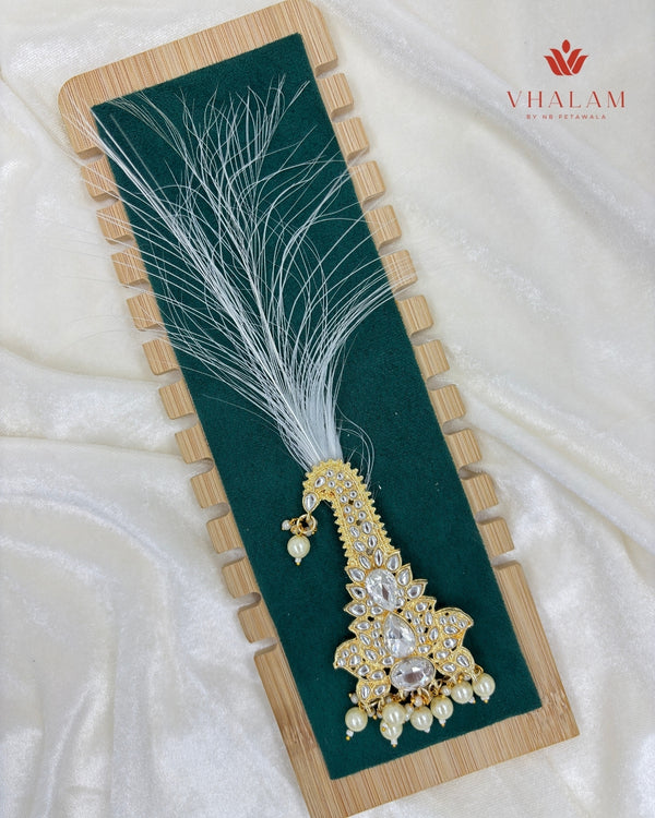 Royal Crystal Stone Wedding Turban Brooch