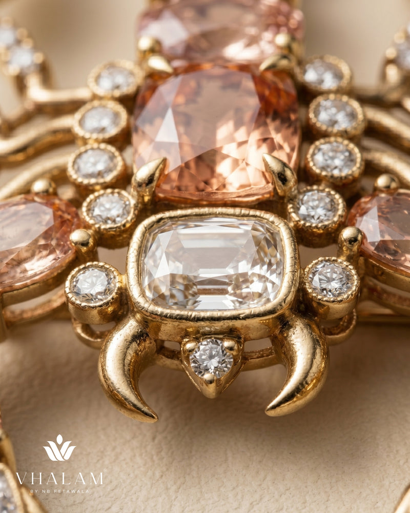 Vrishchik Royale Peach Brooch