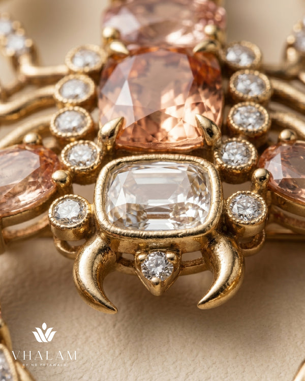 Vrishchik Royale Peach Brooch