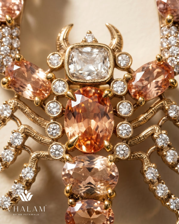 Vrishchik Royale Peach Brooch