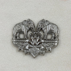 Heritage Lotus Elephant Silver Button & Brooch Set