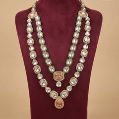 Peach Heritage Polished Gold Double-Layer Mala