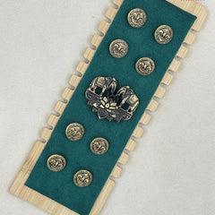 Heritage Lotus Oxy Elephant Antique Button & Brooch Set