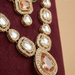 Peach Heritage Polished Gold Double-Layer Mala