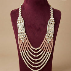 Dulha Peach-Pink & Pearl Layered Mala