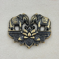 Heritage Lotus Oxy Elephant Antique Button & Brooch Set
