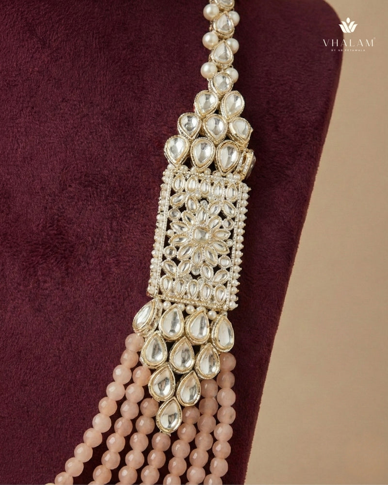 Dulha Peach-Pink & Pearl Layered Mala