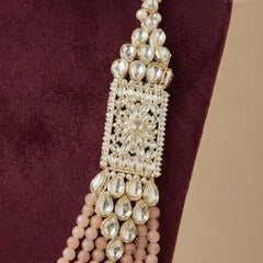Dulha Peach-Pink & Pearl Layered Mala