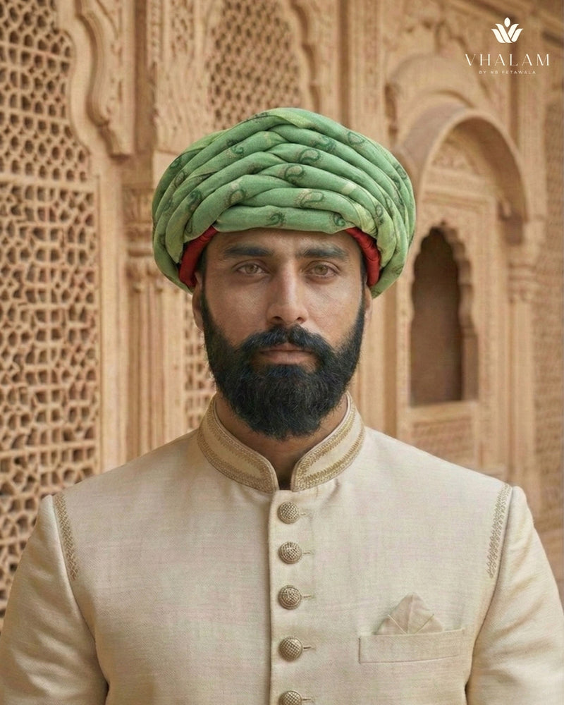 Regal Mint Green Rajasthani Pagdi
