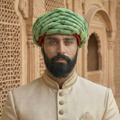 Regal Mint Green Rajasthani Pagdi
