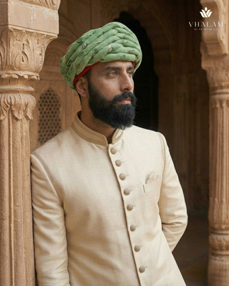Regal Mint Green Rajasthani Pagdi