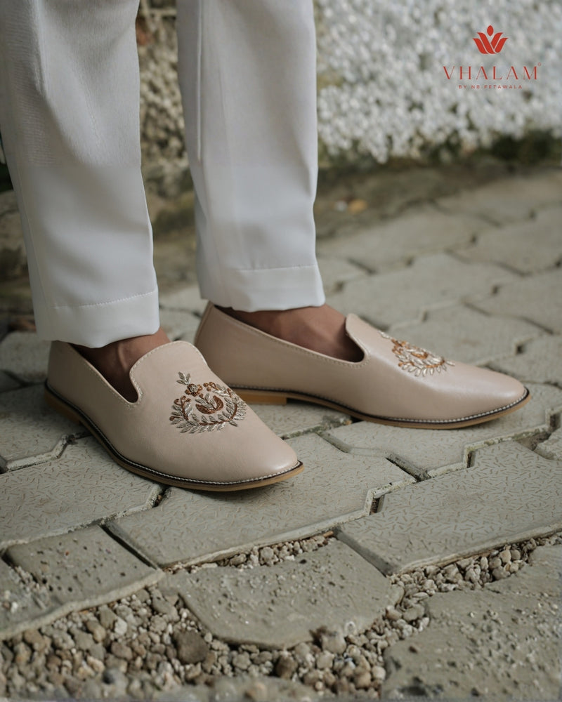 Rose Gold Handmade Loafer-Pattern Mojdi