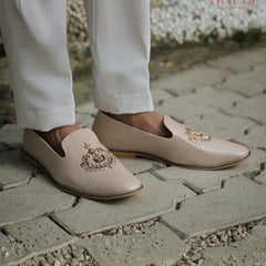 Rose Gold Handmade Loafer-Pattern Mojdi