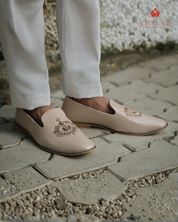 Rose Gold Handmade Loafer-Pattern Mojdi
