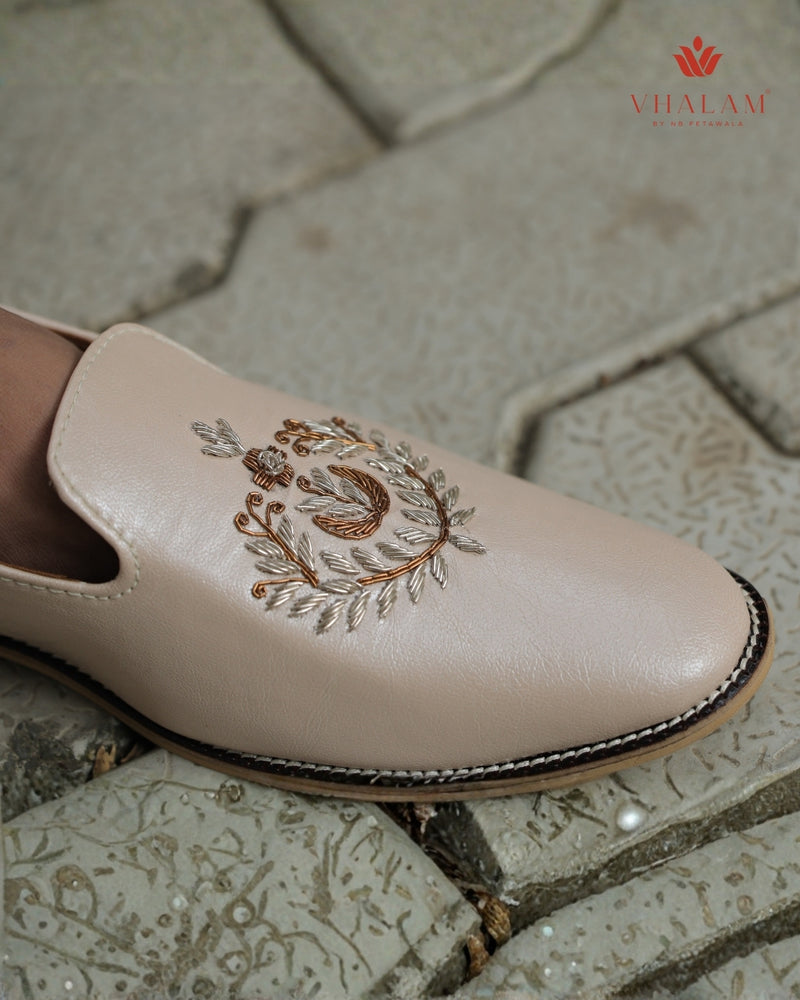 Rose Gold Handmade Loafer-Pattern Mojdi