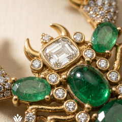 Vrishchik Emerald Green Brooch