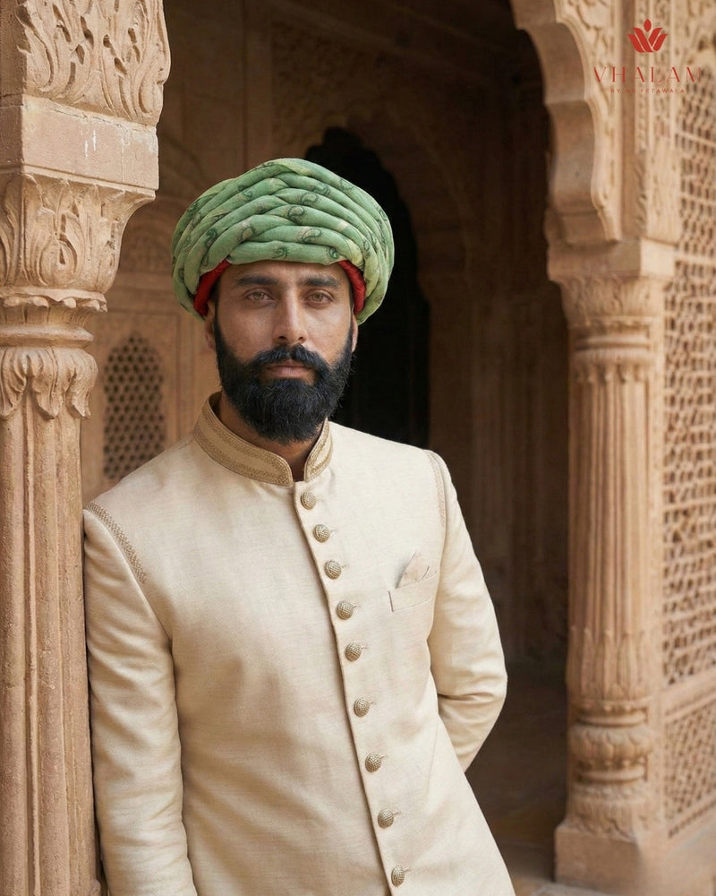 Regal Mint Green Rajasthani Pagdi