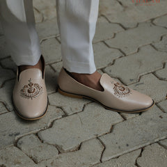 Rose Gold Handmade Loafer-Pattern Mojdi