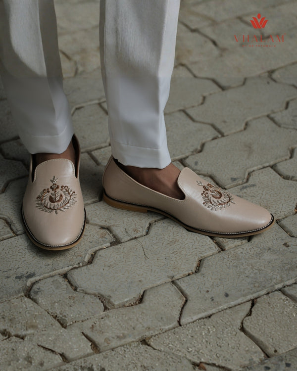 Rose Gold Handmade Loafer-Pattern Mojdi