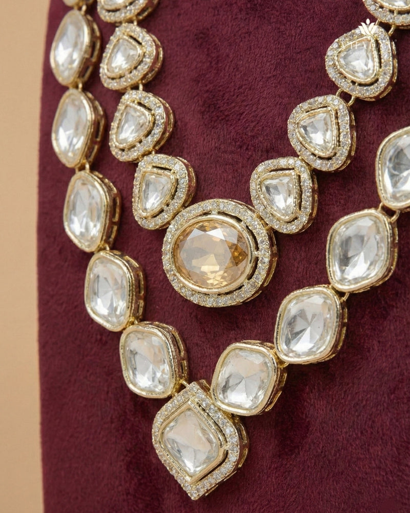 Amber Heritage Double-Layer Polished Gold Mala