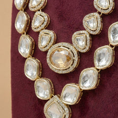 Amber Heritage Double-Layer Polished Gold Mala