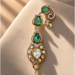 Zarqa Pastel Green Stone Suit Brooch
