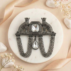 Shahi Vyaghra Diamond-Tone Heritage Brooch