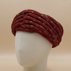 Maroon Bandhani Print Rajasthani Pagdi