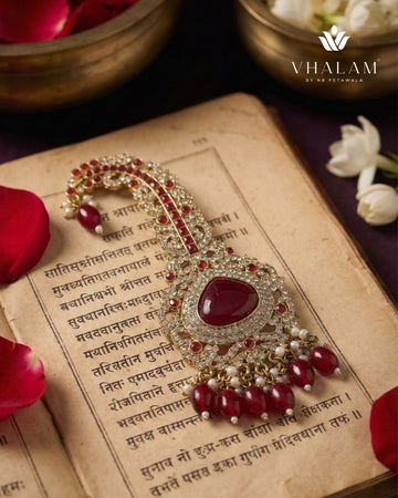Ruby Red Emerald Sultan Kalgi Oxidize Gold