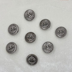 Shahi Gajraj Oxidized Silver Brooch & Button Set