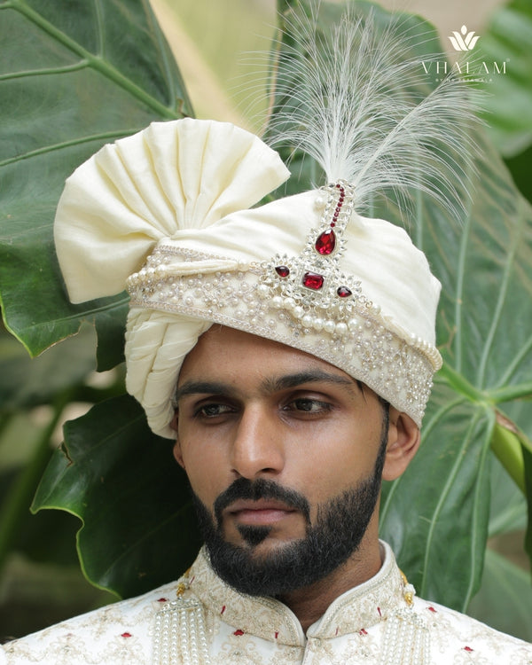 5-Piece Groom's Set for Ivory/Off-White Sherwani