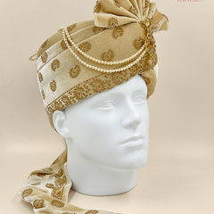 Golden Velvet Dulha Pagdi