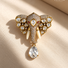 Airavat Crystal Stone Suit Brooch